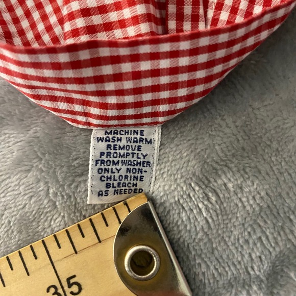 Ralph Lauren Bertrand Gingham Button Down Shirt Mens Red White Long Sleeve Sz L - Picture 8 of 9